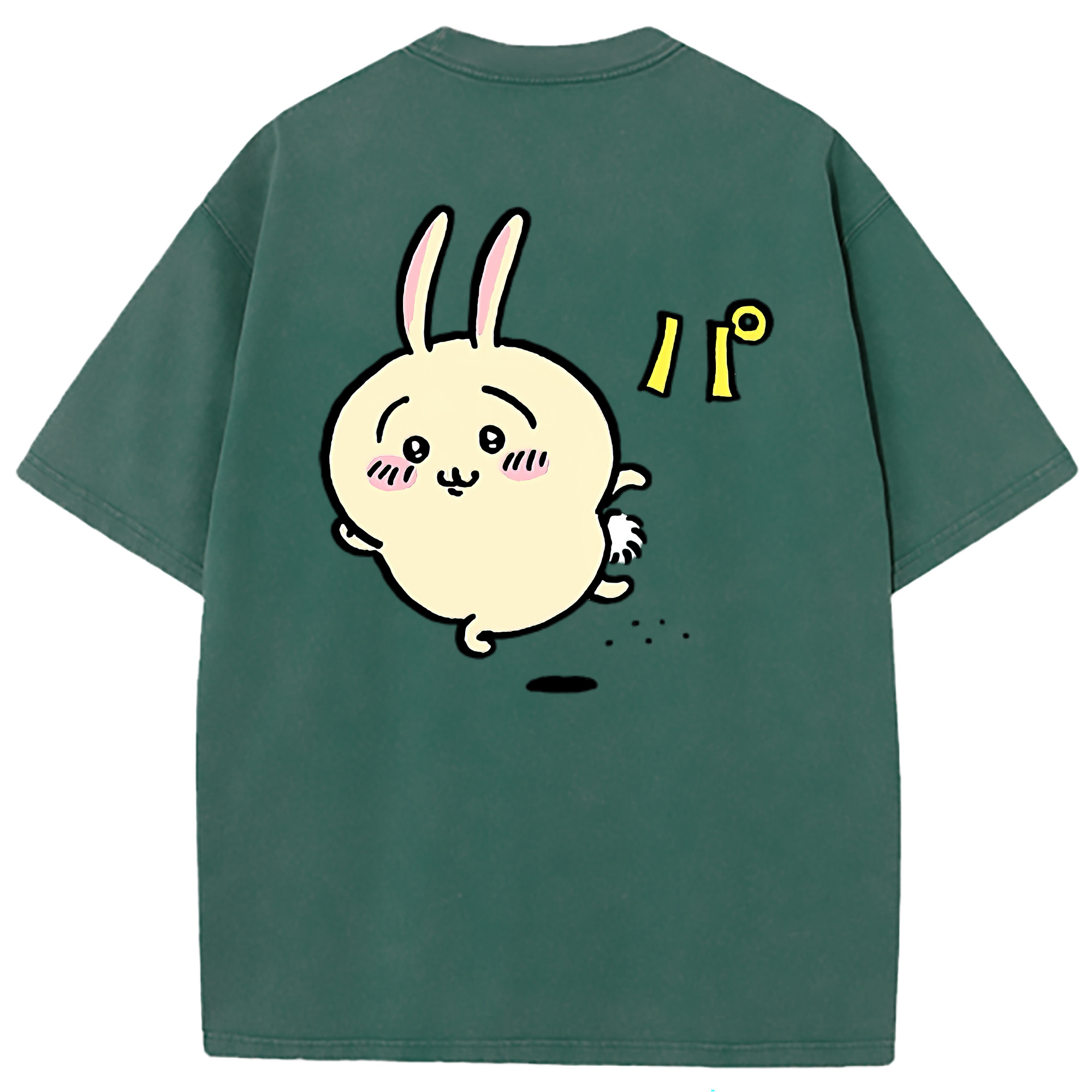 （画像用） ちいかわ うさぎ Chii-kawa usagi 綿100% ヴィンテージ風 半袖Tシャツ（背面プリント）